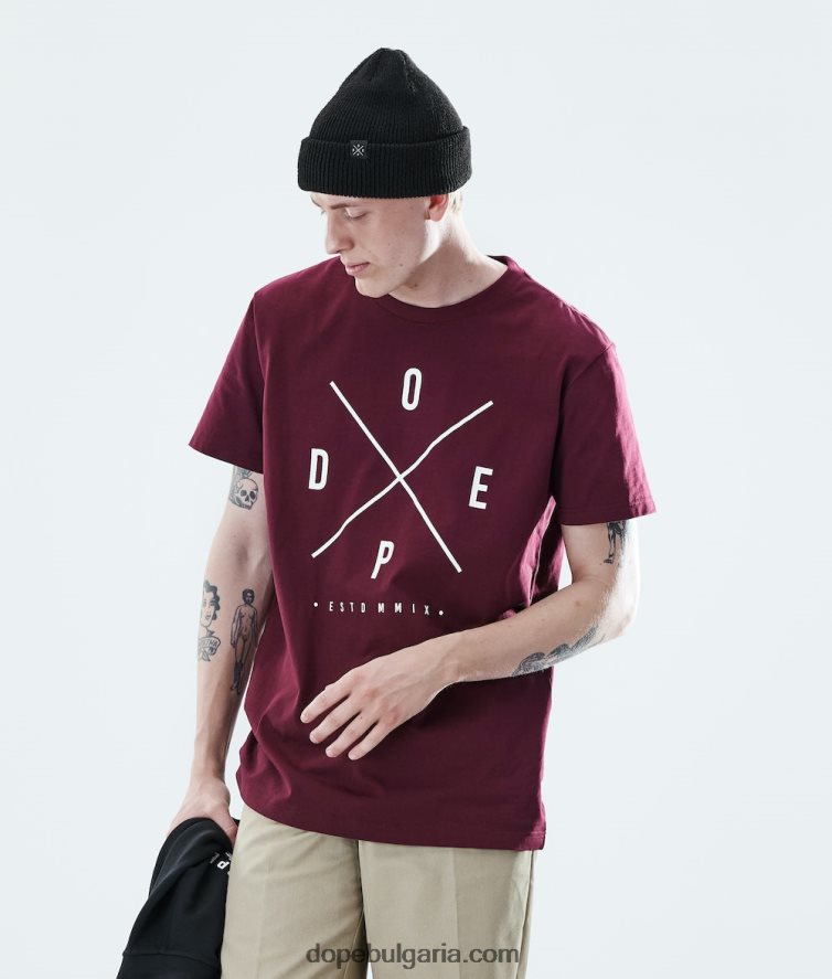 dope_d0b5d0b6d0b5d0b4d0bdd0b5d0b2d0bdd0b0_d182d0b5d0bdd0b8d181d0bad0b0_4pzp343_2x_d0bdd0b0d0b3d0bed180d0b5_d0b1d0bed180d0b4d0b.jpg Dope ежедневна тениска 4PZP343 2x нагоре бордо мъже - Image 1